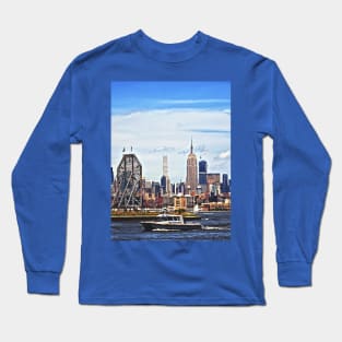 Jersey City NJ - Police Boat By Colgate Clock Long Sleeve T-Shirt